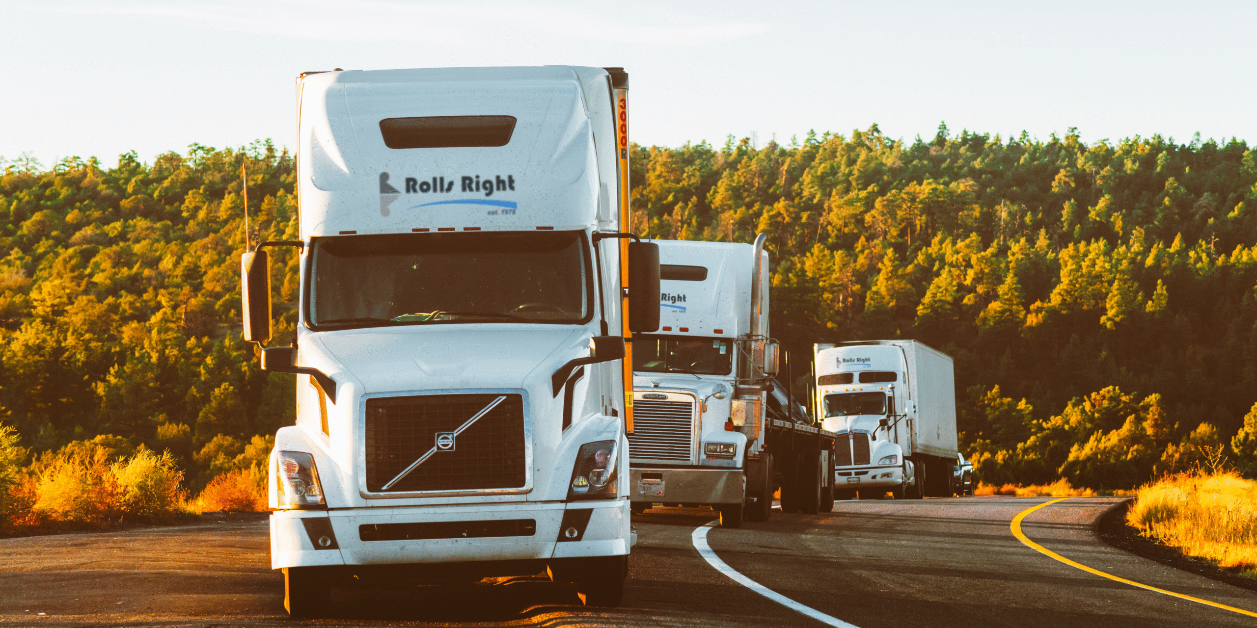 Rolls Right trucks on the highway