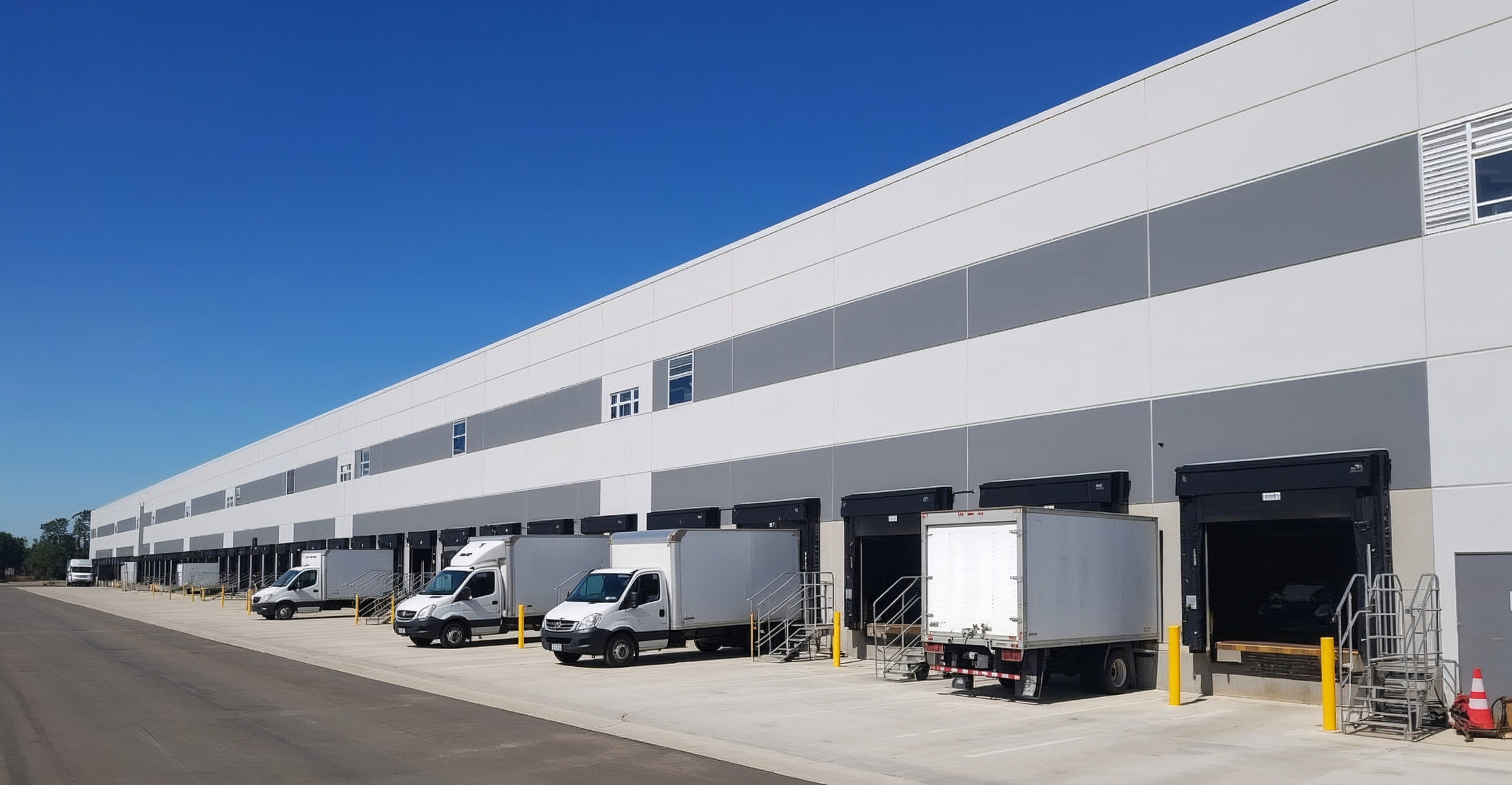 Rolls Right trailers at a cross-dock transfer facility in Western Canada